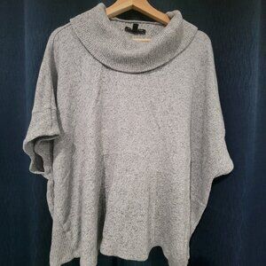 Banana Republic Cowl Neck Poncho Sweater, Gray, Petite Size XS/S